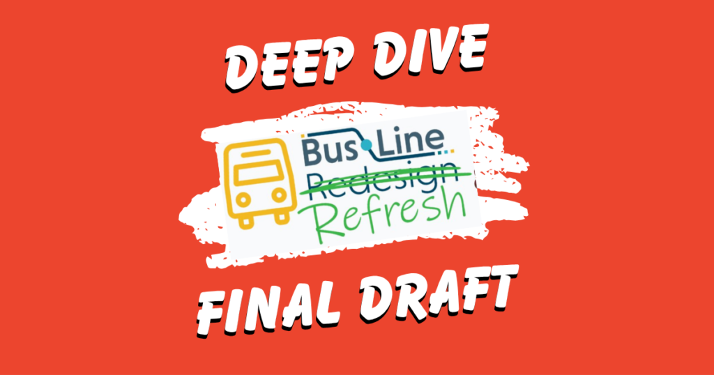 Bus Line Refresh logo over a red background